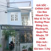 GIÁ SỐC - CHÍNH CHỦ Cần Bán Nhanh Căn Nhà Vị Trí Tại Đường Phan Đăng Lưu, Quận Phú Nhuận, TPHCM